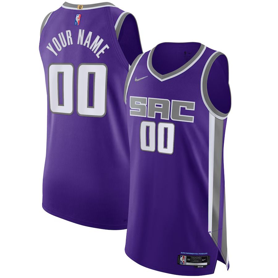 Men Sacramento Kings Nike Purple Icon Edition Diamond Swingman Authentic Custom NBA Jersey->customized nba jersey->Custom Jersey